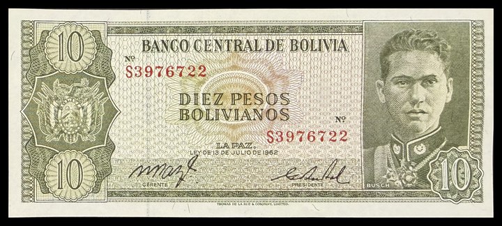 Bolivia 10 Pesos Bolivianos, specimen 58