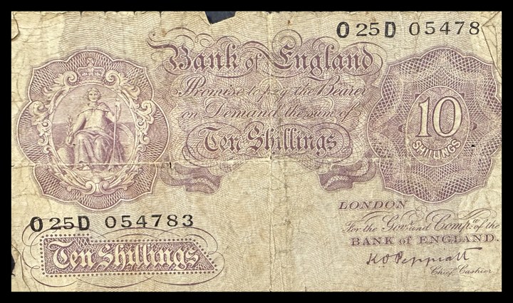 United Kingdom 10 Shillings, specimen 587