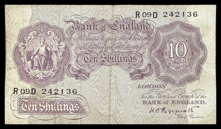 United Kingdom 10 Shillings, specimen 588