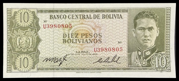 Bolivia 10 Pesos Bolivianos, specimen 60