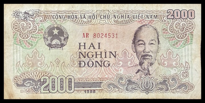 Vietnam 100 Dong (front) / 2000 Dong (back), specimen 609