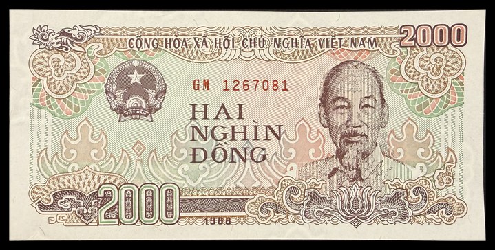 Vietnam 5000 Dong (front) / 2000 Dong (back), specimen 611