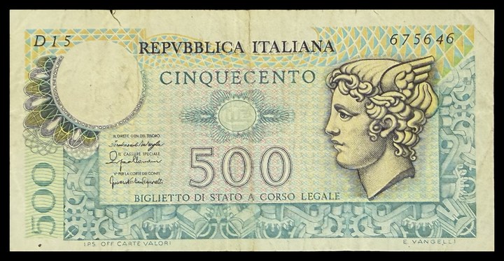 Italy 1000 Lire / 500 Lire, specimen 722