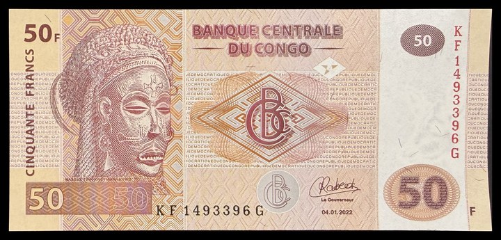 Dem. Rep. Congo 50 Francs, specimen 134